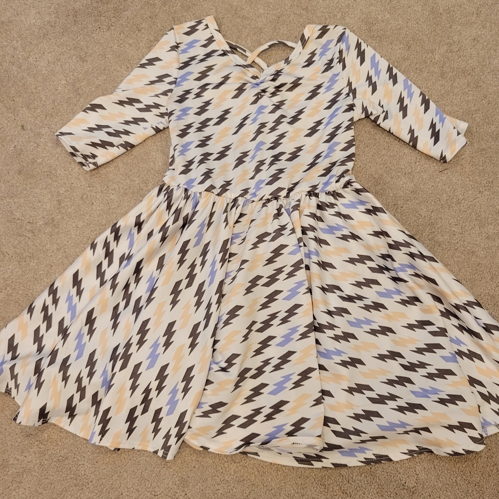 Dot Dot Smile 3/4 ballerina lightening bolts dress